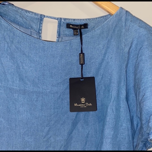 Massimo Dutti brand new light denim jean top - Picture 4 of 6